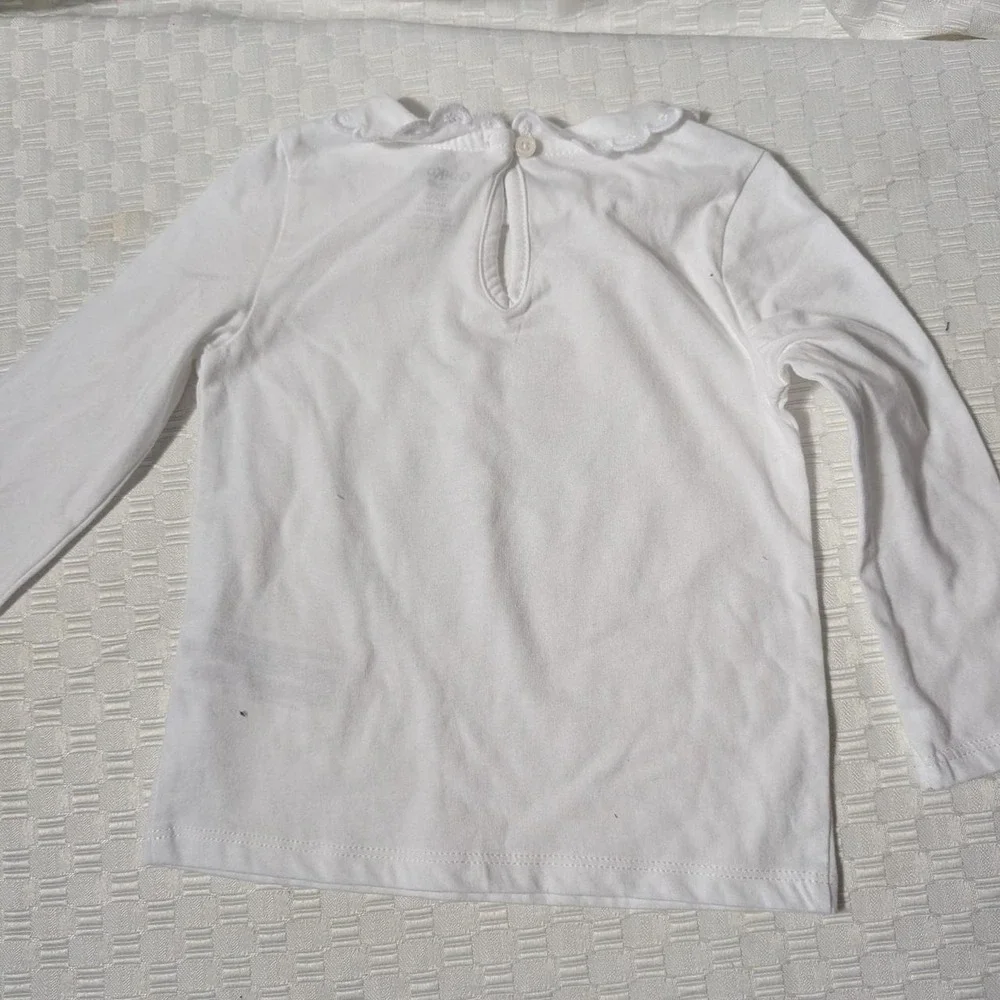 OshKosh B'gosh white long sleeve baby shirt with ruffle 18 Months